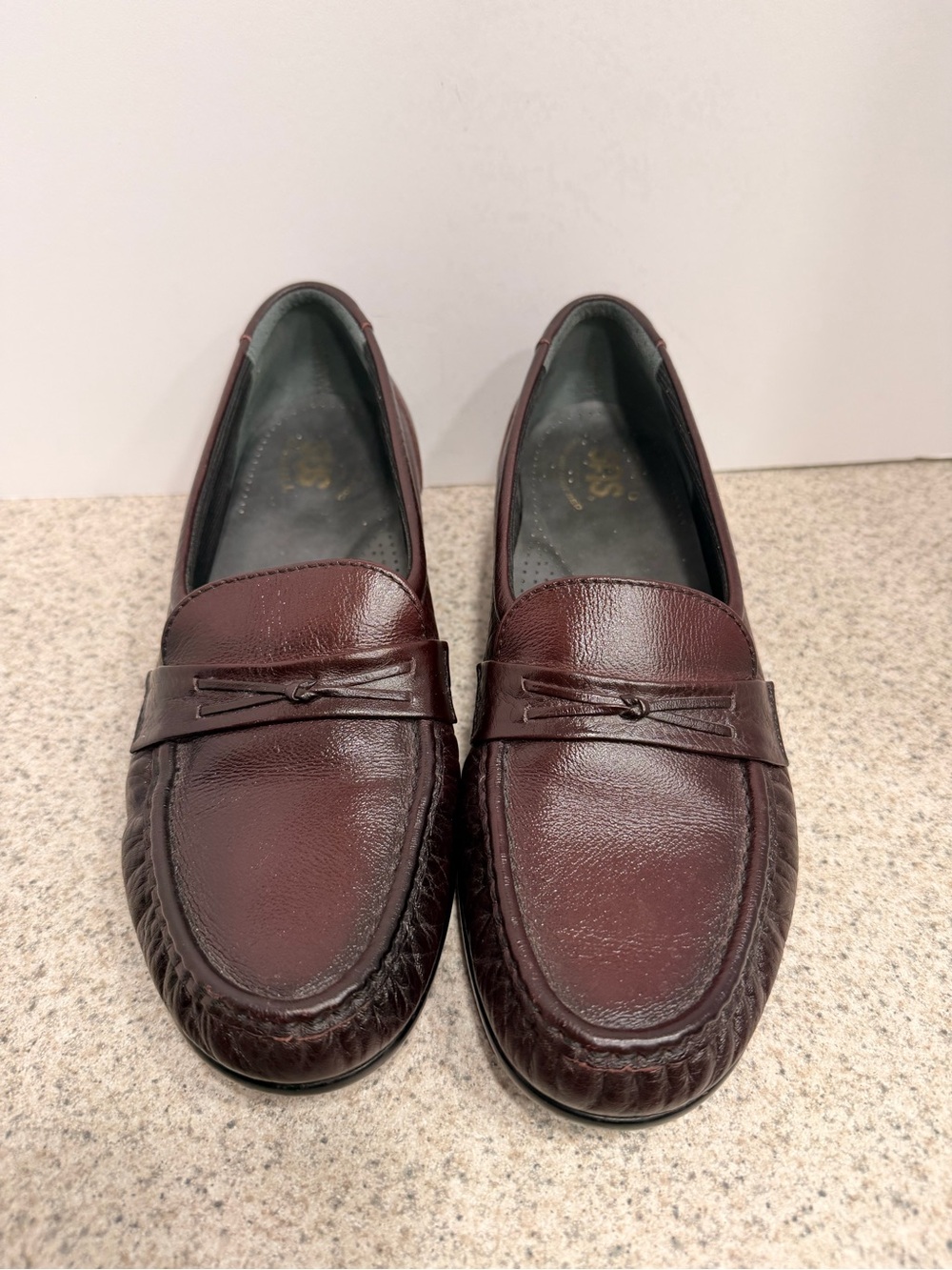 SAS Easier Dress Wedge Loafers Tripad Comfort Shoes - Women's Size 8.5 M - Wine